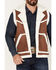 Wrangler Men's Sherpa Cowboy Vest, Brown, hi-res
