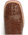 Ferrini Men's Caiman Croc Print Western Boots - Broad Square Toe, Rust, hi-res