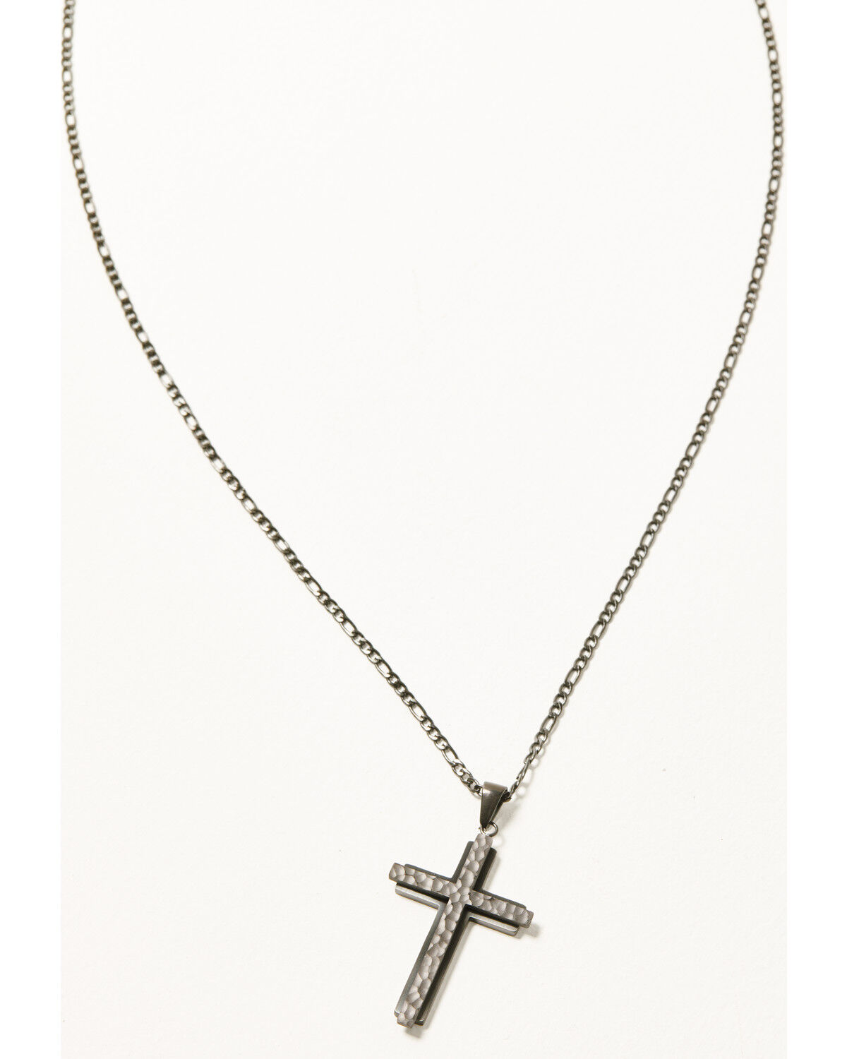 Image #2 - Cody James Men's Textured Cross Necklace, Silver, hi-res
