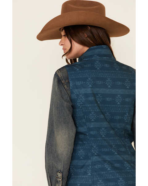 Image #5 - Cinch Women's Southwestern Print Bonded Concealed Carry Zip-Front Vest , , hi-res