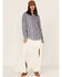 Cleo + Wolf Women's Novelty Stripe Button-Down Long Sleeve Shirt, Blue, hi-res