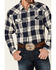 Cody James Men's Sawmill Buffalo Check Plaid Long Sleeve Snap Western Flannel Shirt - Big & Tall, Navy, hi-res