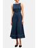 Image #2 - Flying Tomato Women's Simple Statement Denim Midi Dress, Dark Wash, hi-res