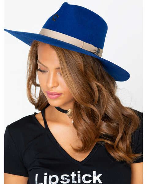 Image #2 - Charlie 1 Horse Women's Highway Wool Western Fashion Hat, Navy, hi-res