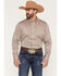 Image #1 - Wrangler X Cody Johnson Men's Houndstooth Print Long Sleeve Button-Down Western Shirt, Navy, hi-res