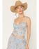 Image #1 - Originality Women's Boot Barn Exclusive Printed Lace Corset Tank, Blue, hi-res