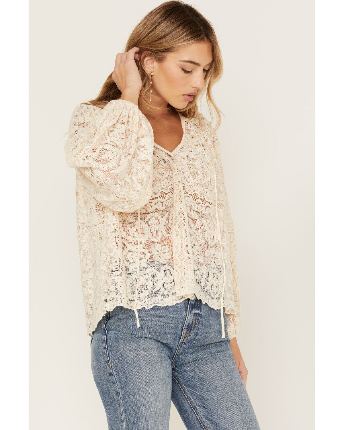 Image #2 - Jen's Pirate Booty Women's Lace Fortune Top, Natural, hi-res