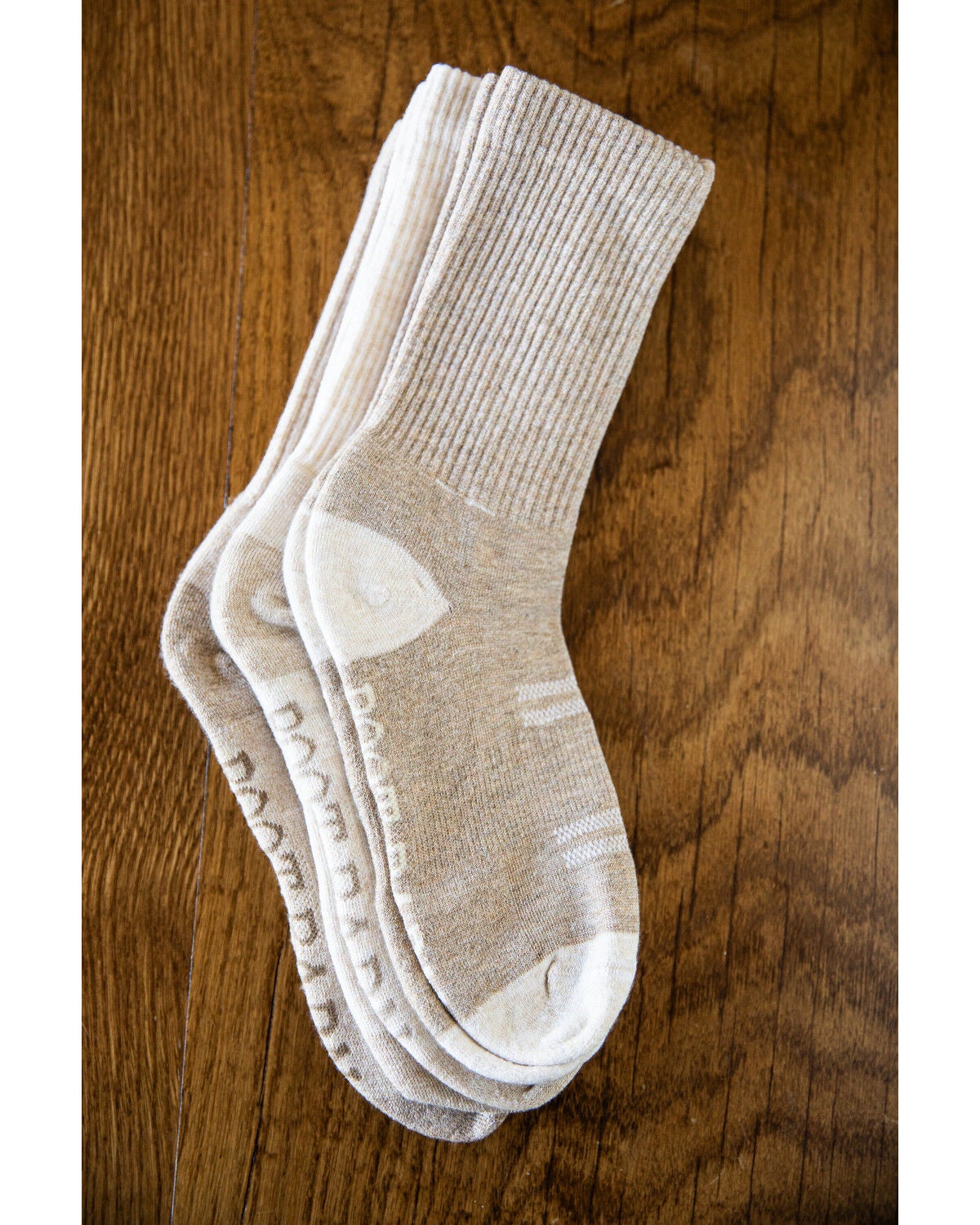 Boot Barn Women's Basic Crew Sock Pack - 3 Pack, Tan, hi-res