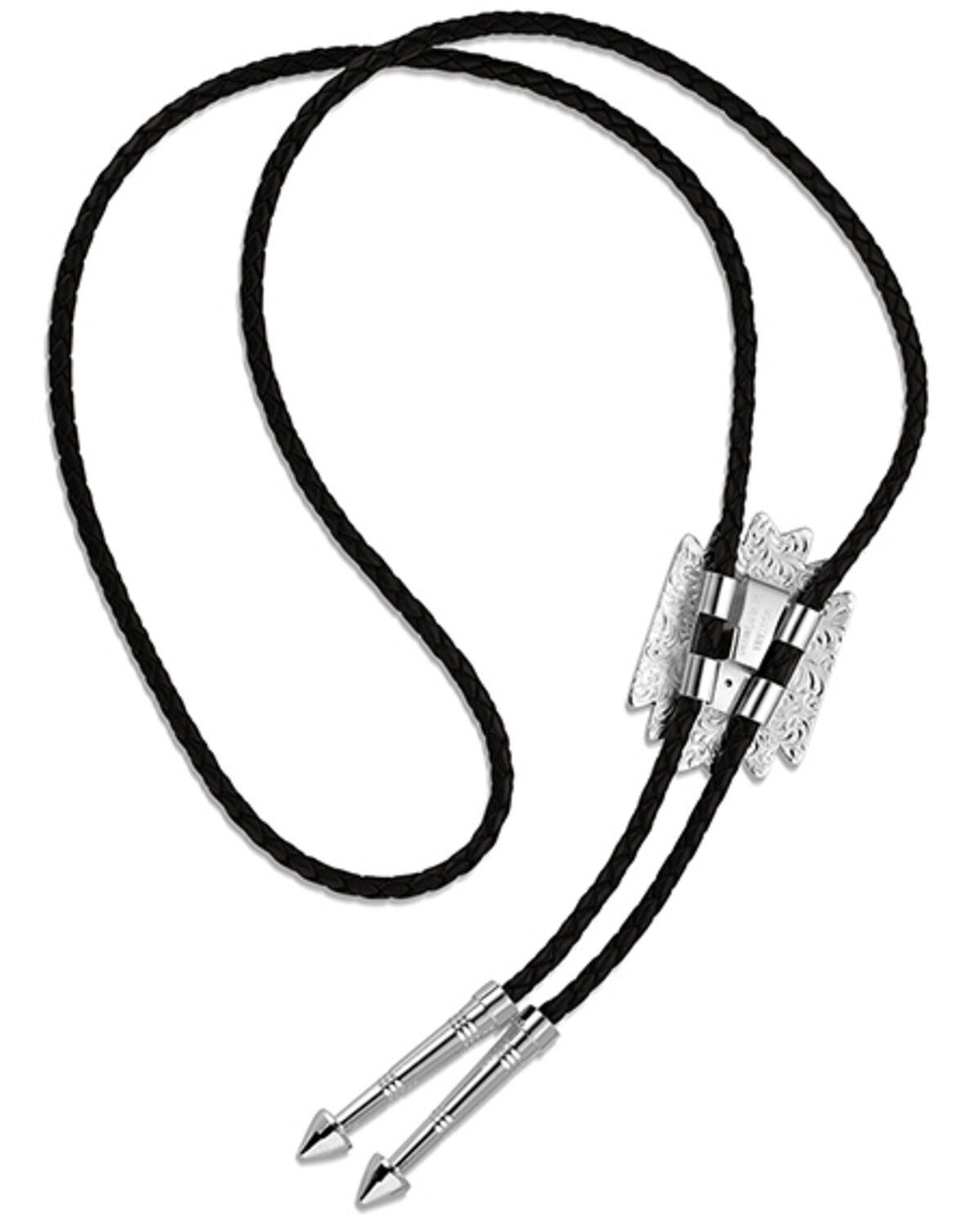Image #2 - Montana Silversmiths Men's Southwestern Bolo Tie, Silver, hi-res