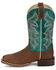 Image #3 - Justin Women's Miss Elle Western Boots - Broad Square Toe, Brown, hi-res