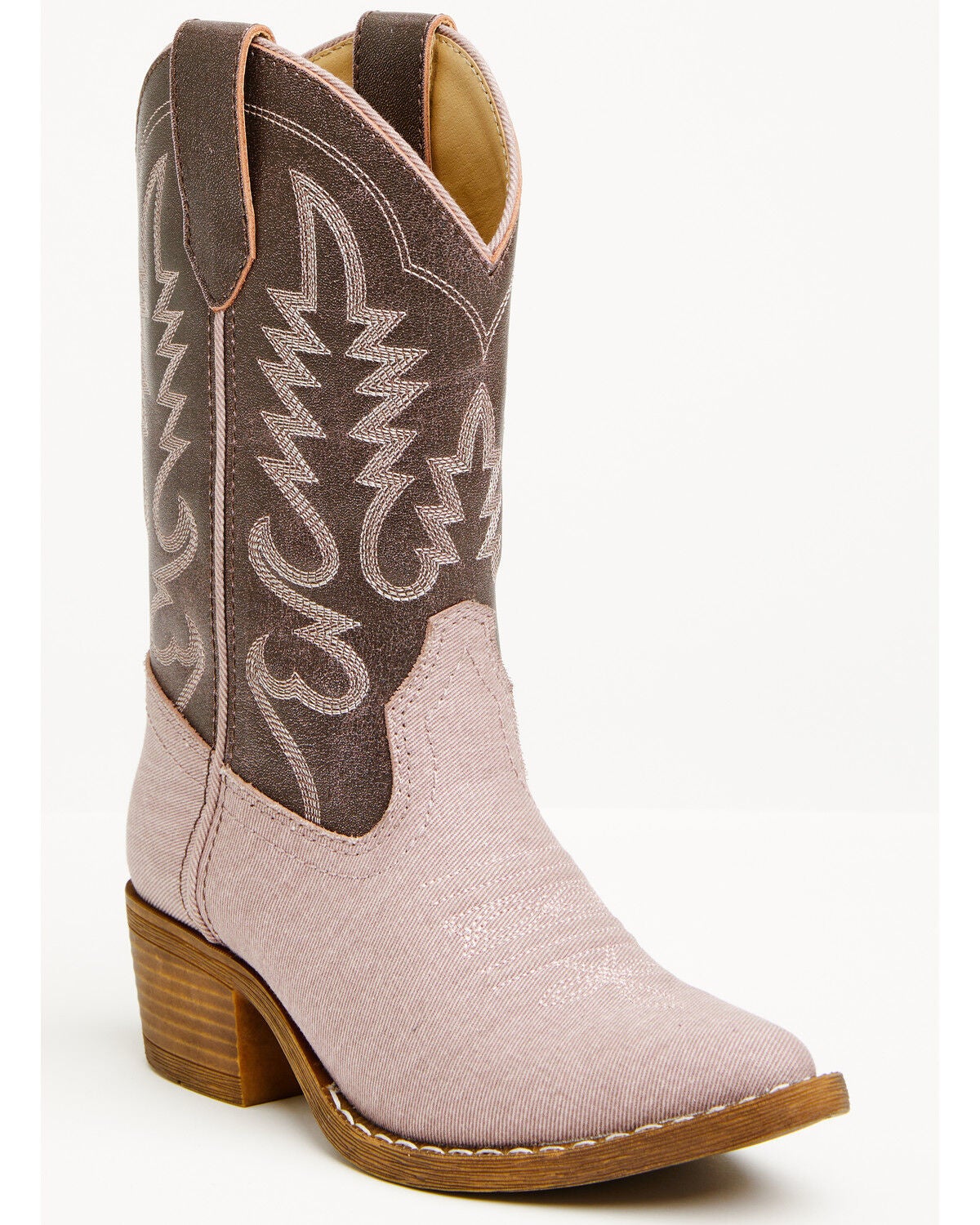 Shyanne Girls' Hallie Western Boots - Round Toe, Pink, hi-res