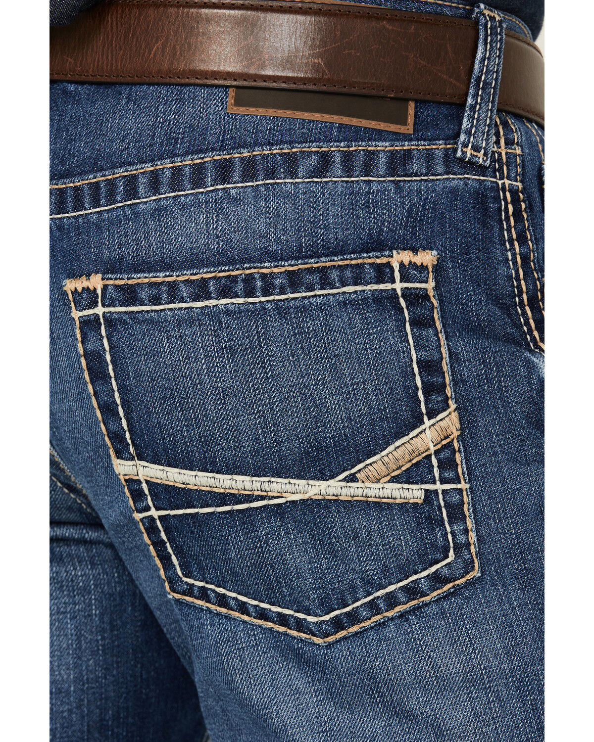 Image #4 - Ariat Men's M5 Medium Wash Pismo Bucklin Straight Denim Jeans - Big, Medium Wash, hi-res