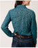 Image #2 - Roper Women's Paisley Print Long Sleeve Pearl Snap Western Shirt, Teal, hi-res