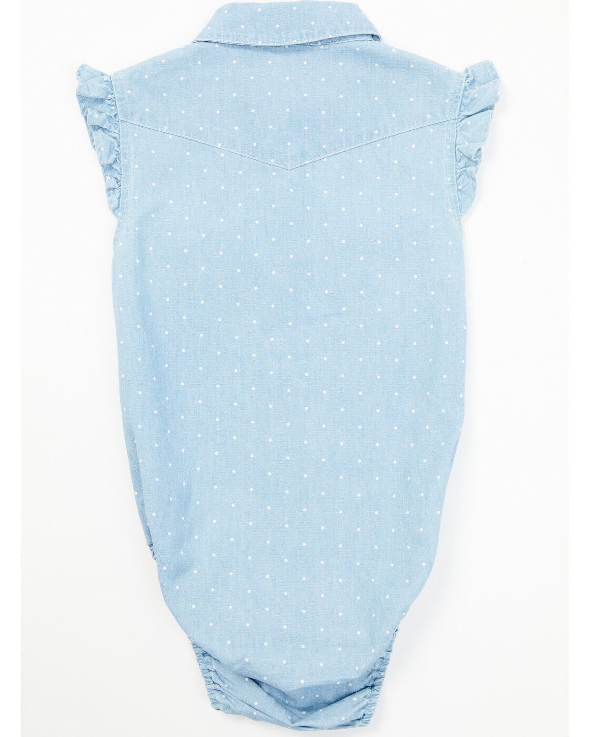 Image #3 - Shyanne Infant Girls' Chambray Flutter Western Onesie, Medium Blue, hi-res