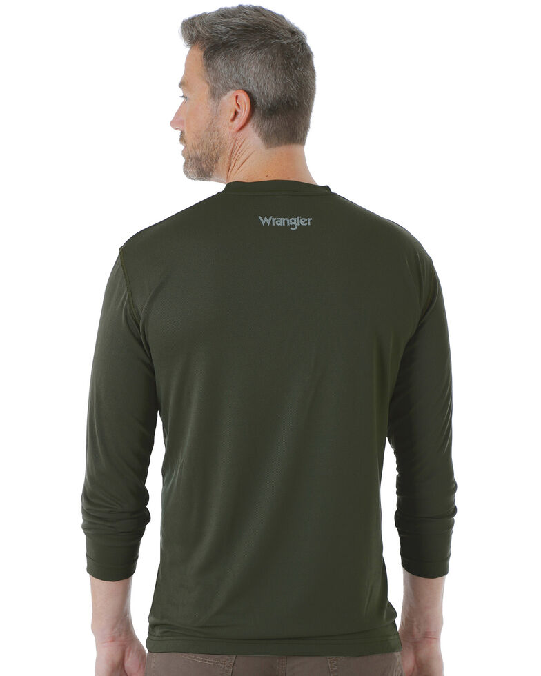 Wrangler Riggs Men's Crew Performance Long Sleeve Work T-Shirt, Green, hi-res