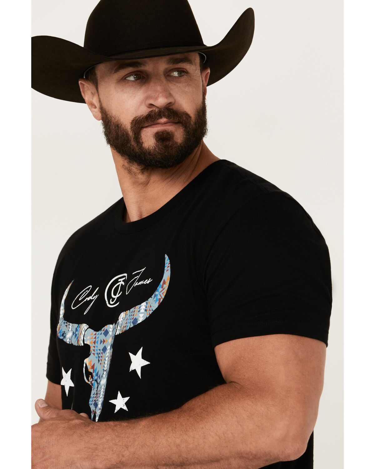 Image #2 - Cody James Men's Navajo Steerhead Logo Short Sleeve Graphic T-Shirt, Black, hi-res