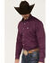 Image #2 - Cinch Men's Solid Long Sleeve Button-Down Western Shirt, Purple, hi-res
