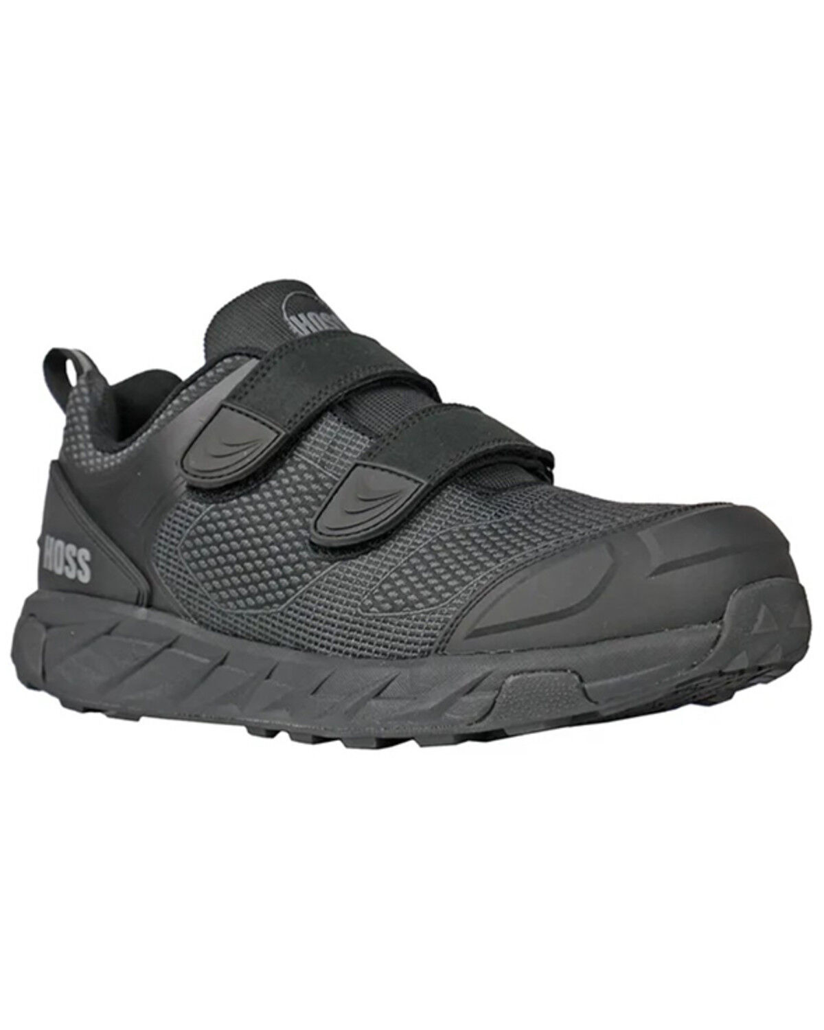 Image #1 - Hoss Men's Buster Low Velcro Waterproof Slip Resistant Work Shoes - Carbon Nano Toe, Black, hi-res