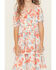 Image #3 - Ash & Violet Girls' Floral Chiffon Dot Short Sleeve Mini Dress, Multi, hi-res