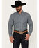 Ariat Men's Gannon Checkered Print Long Sleeve Button-Down Western Shirt , Navy, hi-res