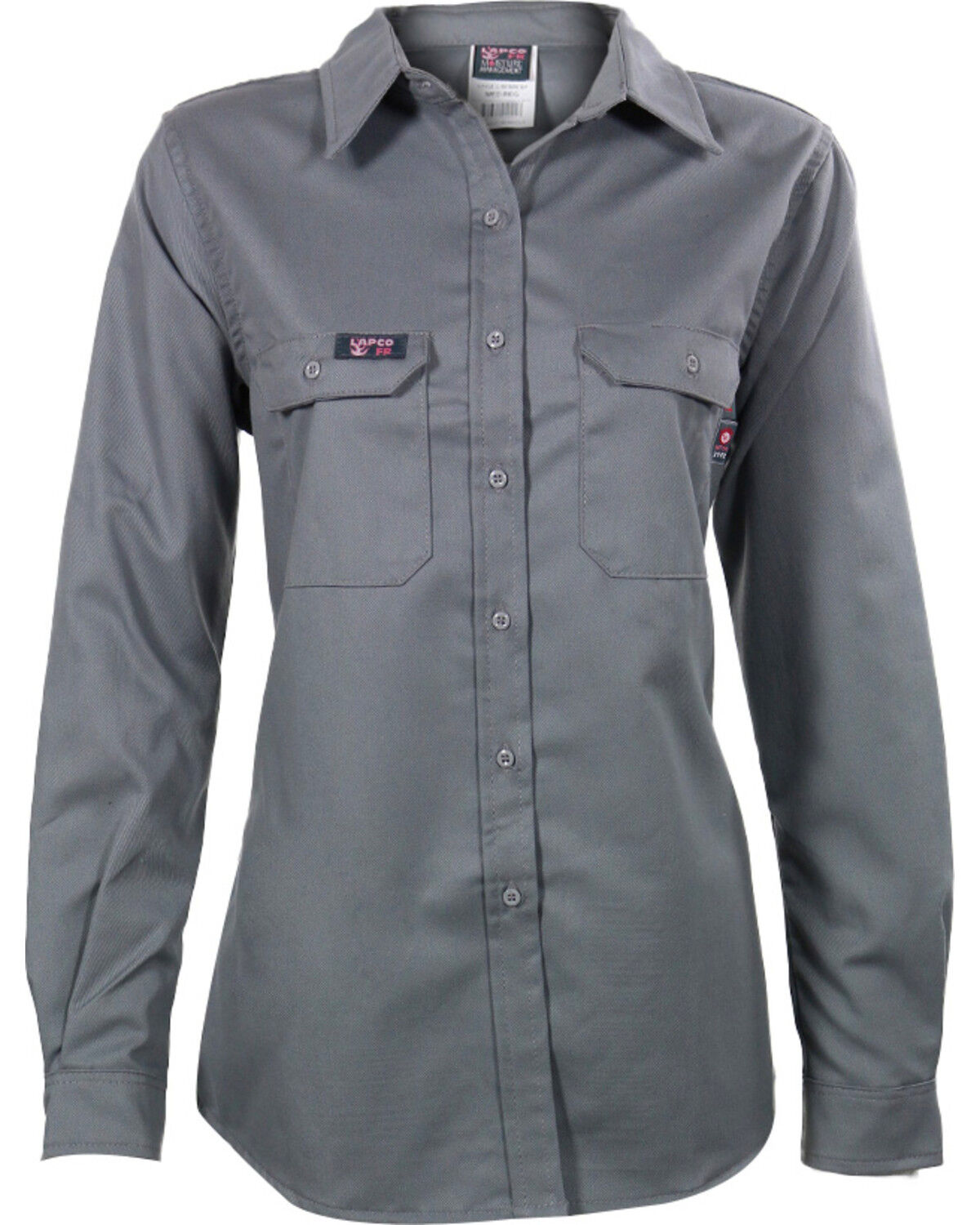 Image #1 - Lapco Women's FR UltraSoft Uniform Shirt, Grey, hi-res