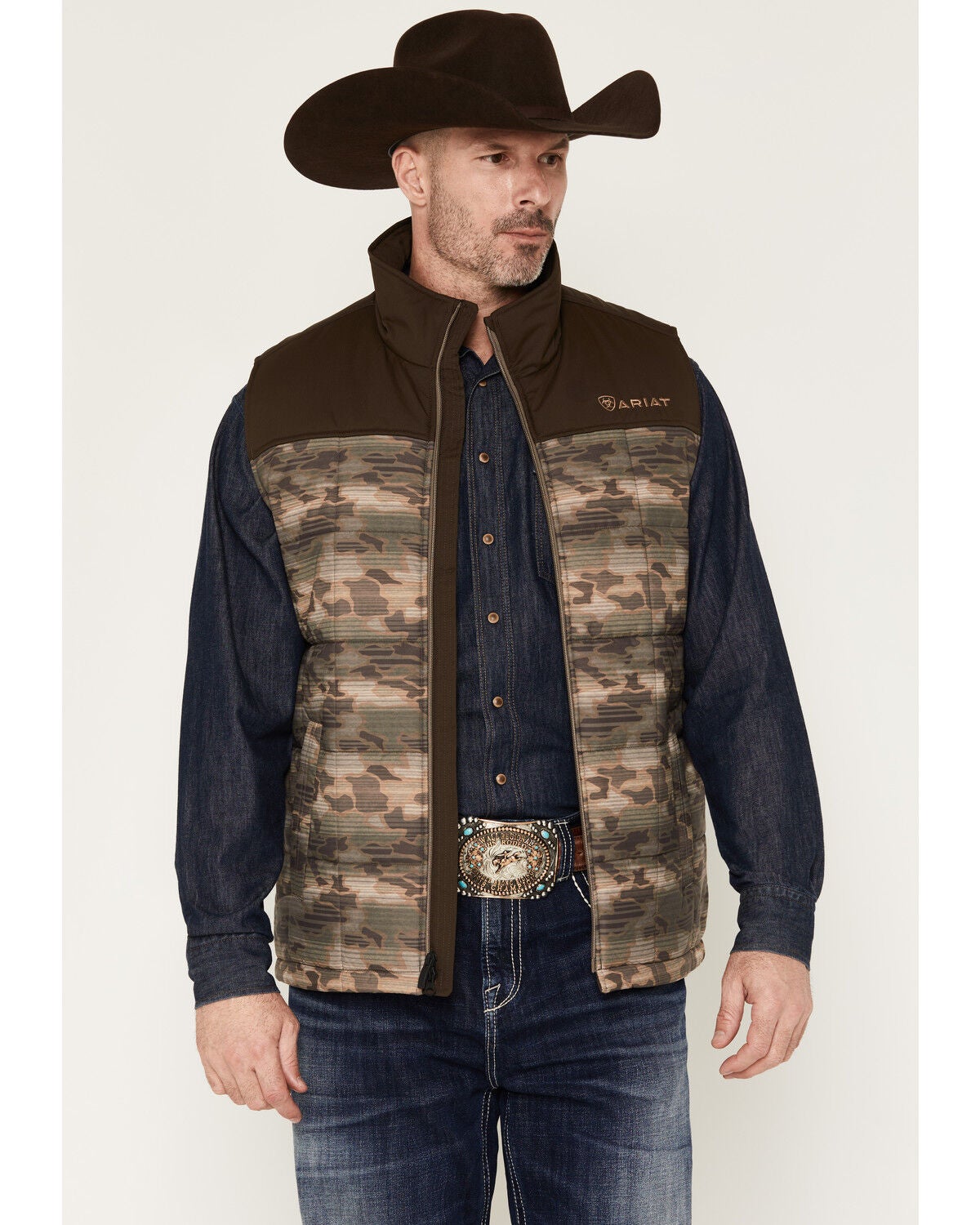 Ariat Men's Crius Concealed Carry Insulated Vest - Big, Camouflage, hi-res