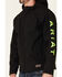 Image #3 - Ariat Men's Black & Lime Rebar Stretch Canvas Softshell Logo Zip-Front Work Jacket, Bright Green, hi-res