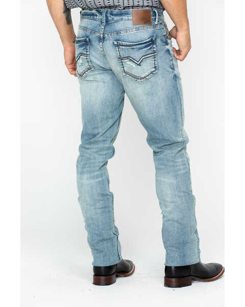 Image #2 - Moonshine Spirit Men's Sutton Light Wash Slim Straight Stretch Denim Jeans, Indigo, hi-res