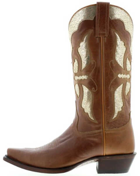 Botas Caborca For Liberty Black Women's Metallic Inlay Western Boots - Snip Toe, Tan, hi-res