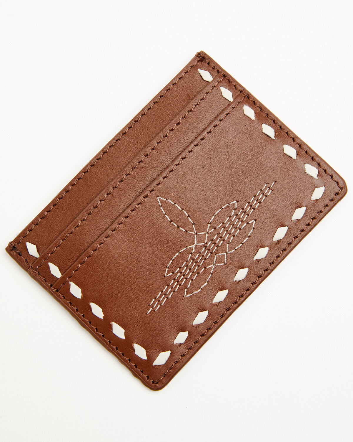 Shyanne Women's Lacie Boot Stitch Credit Card Wallet, Brown, hi-res