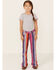 Ranch Dress'n Girls' Serape Stripe Stretch Super Flare Jean , Purple, hi-res