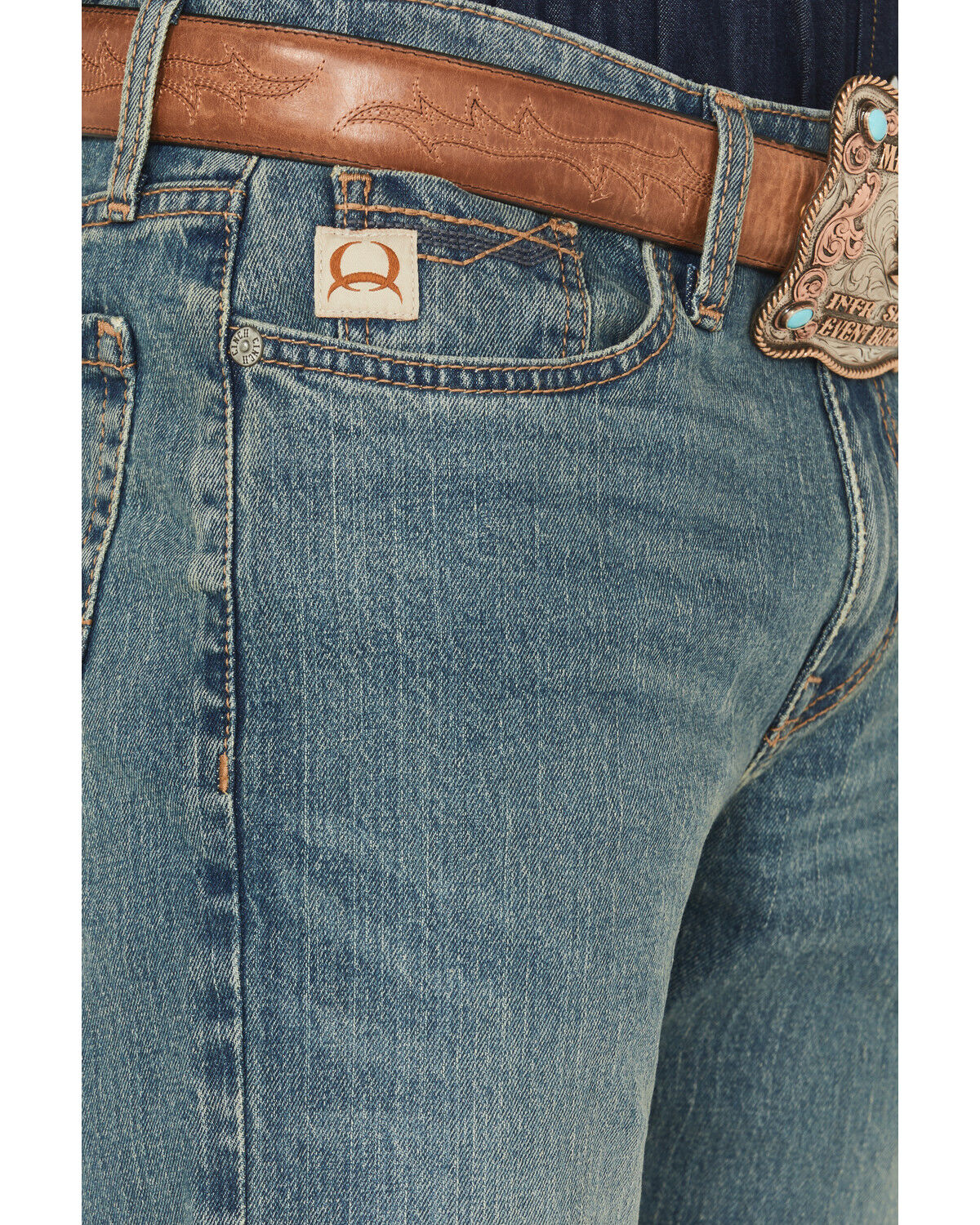 Image #2 - Cinch Men's Medium Wash Relaxed Bootcut Performance Stretch Denim Jeans, Medium Wash, hi-res