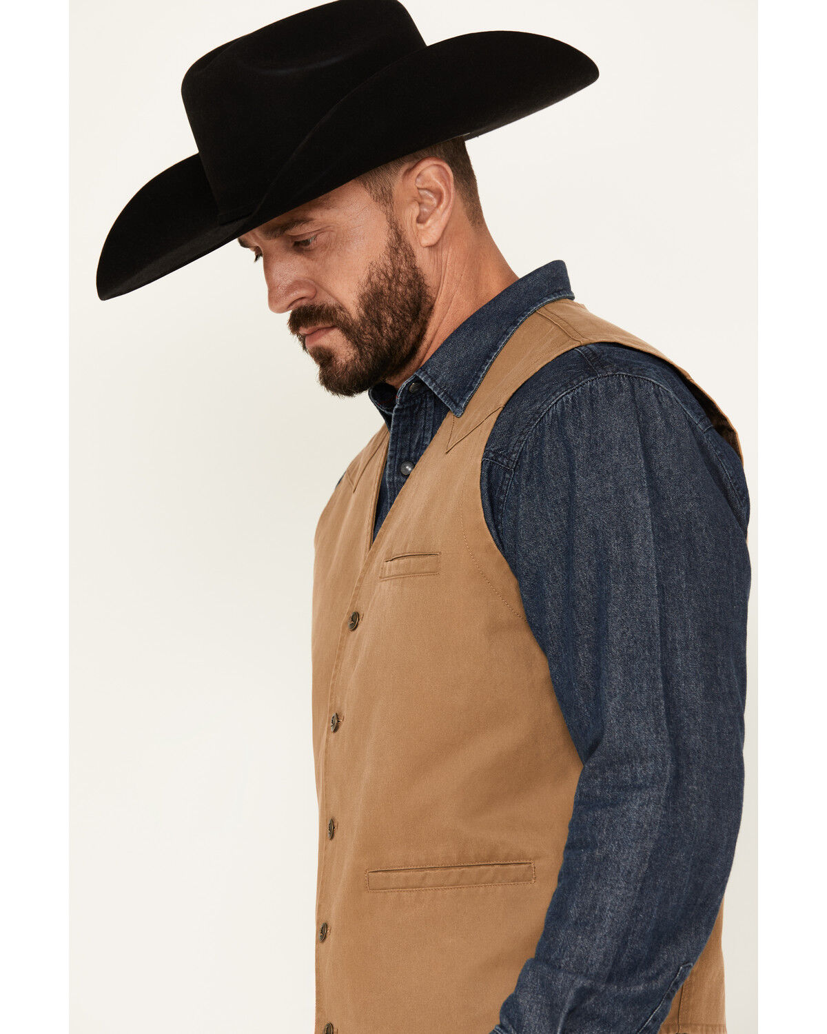 Image #2 - Cody James Men's Pancho Villa Oil Skin Vest, Tan, hi-res