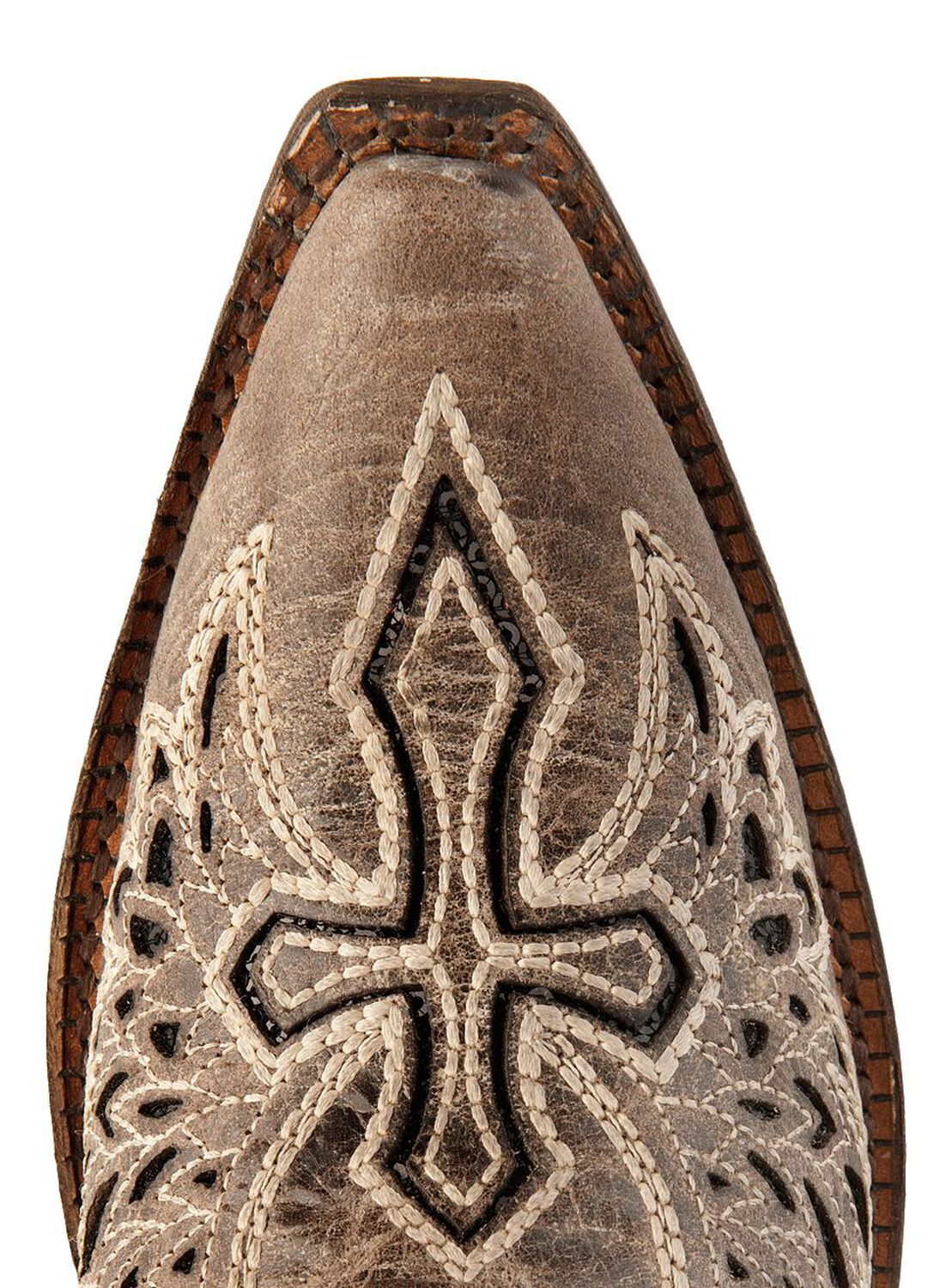 Image #6 - Corral Women's Distressed Black Sequin Cross & Wing Inlay Cowgirl Boots - Snip Toe, , hi-res