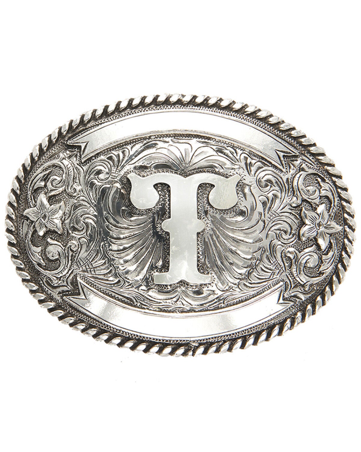 Cody James Initial T Belt Buckle, Silver, hi-res