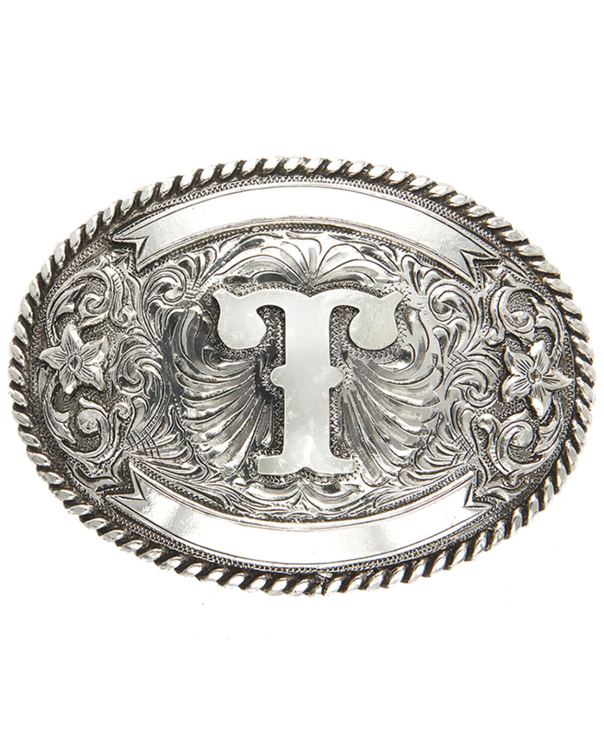 Image #1 - Cody James Men's Initial T Belt Buckle, Silver, hi-res