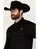 Image #3 - Rodeo Clothing Men's Mexico Bronco Long Sleeve Snap Western Shirt, Black, hi-res