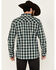 Image #4 - Moonshine Spirit Men's Autograph Plaid Print Long Sleeve Snap Western Shirt, Navy, hi-res