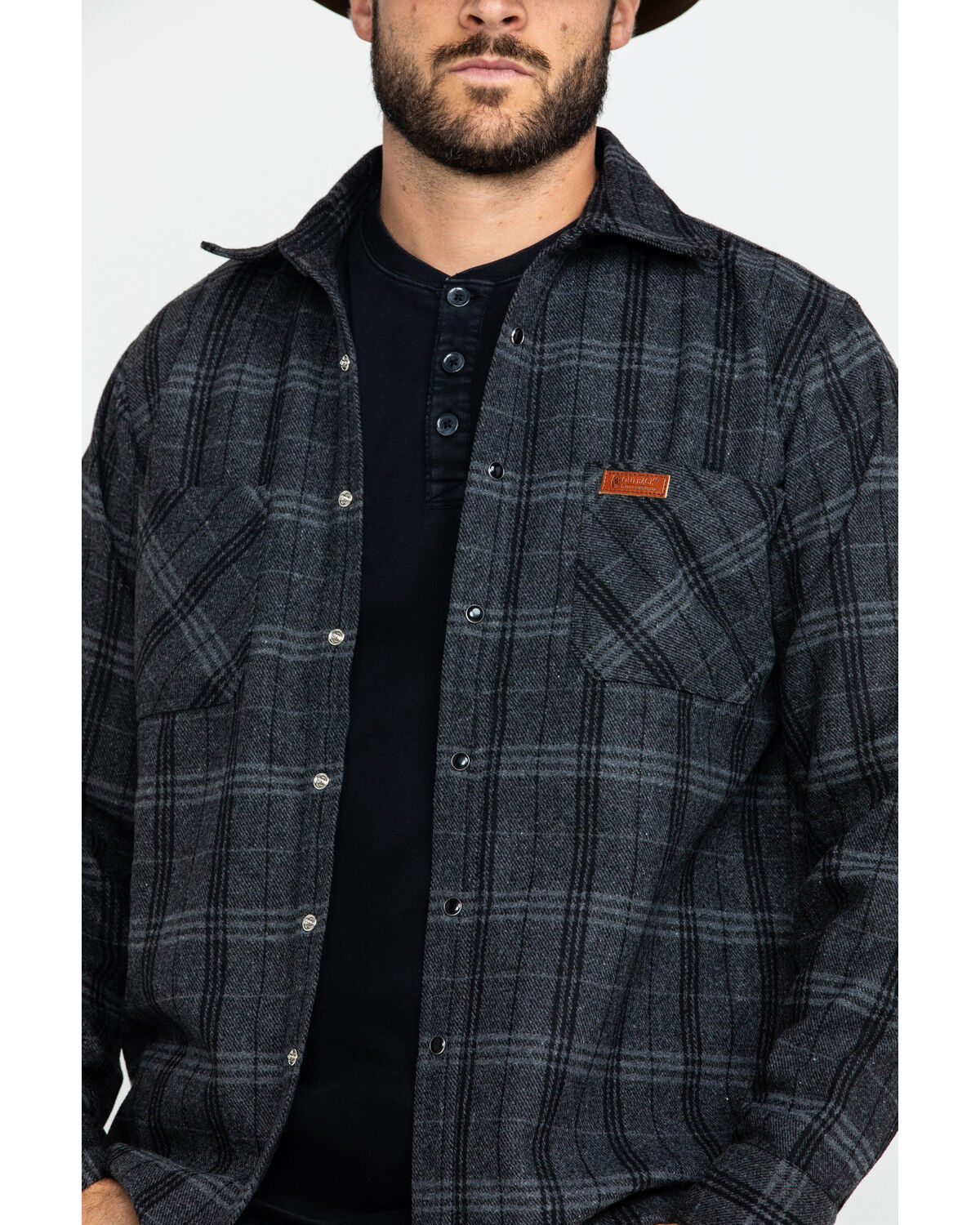 Image #4 - Outback Trading Co. Men's Black Clyde Big Flannel Shirt, Black, hi-res