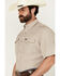 Image #2 - Wrangler Men's Plaid Print Short Sleeve Snap Performance Western Shirt - Tall , Tan, hi-res