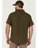 Image #4 - Brothers and Sons Men's Solid Dobby Performance Short Sleeve Button-Down Western Shirt , Olive, hi-res