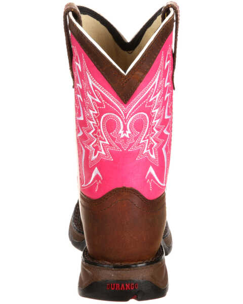 Durango Girls' Let Love Fly Western Boots - Square Toe, Brown, hi-res