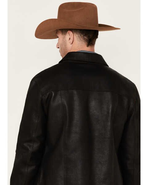 Scully Men's Solid Black Zip-Front Lightweight Leather Jacket , Black, hi-res