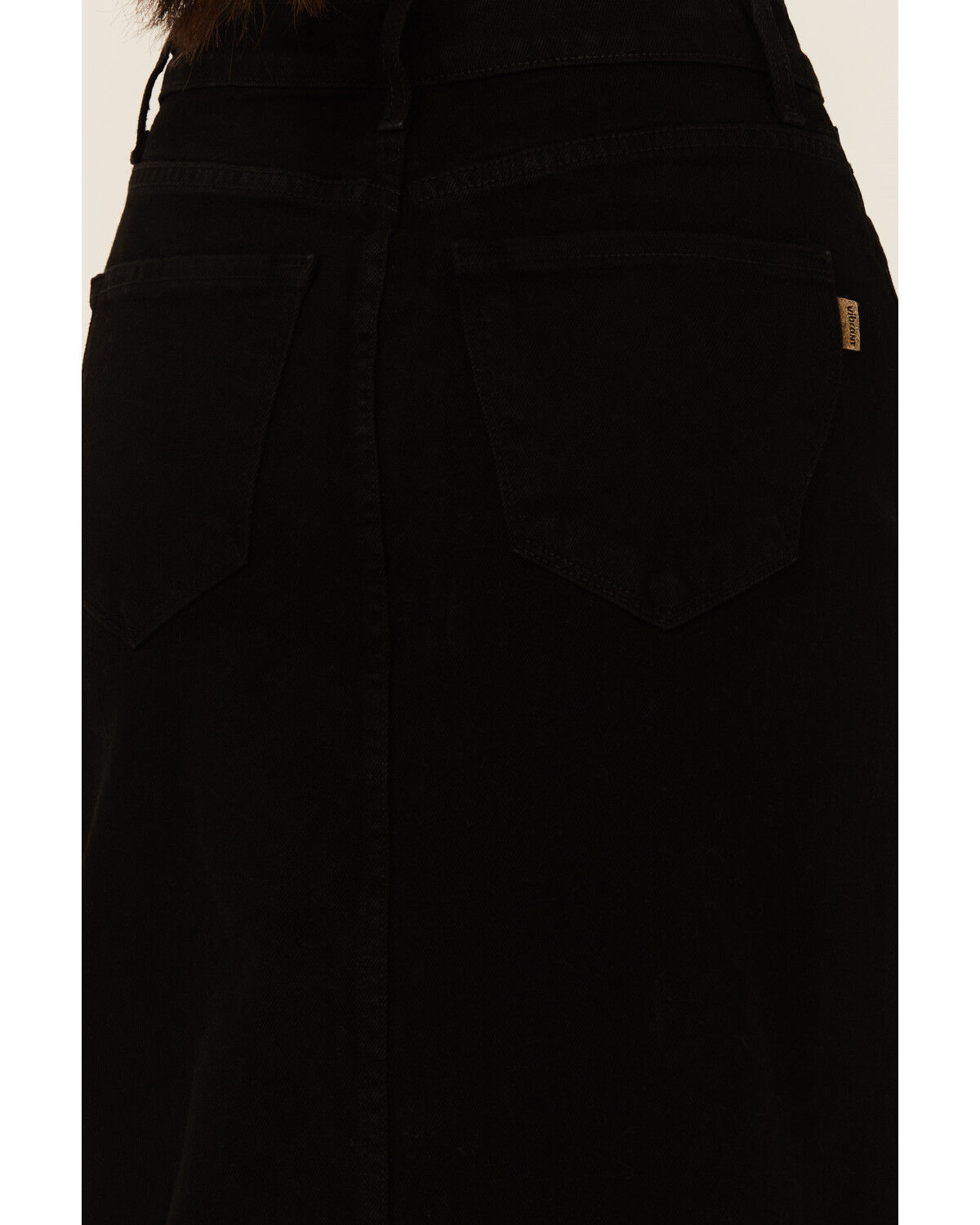 Image #4 - Vibrant Denim Women's Denim Maxi Skirt, Black, hi-res