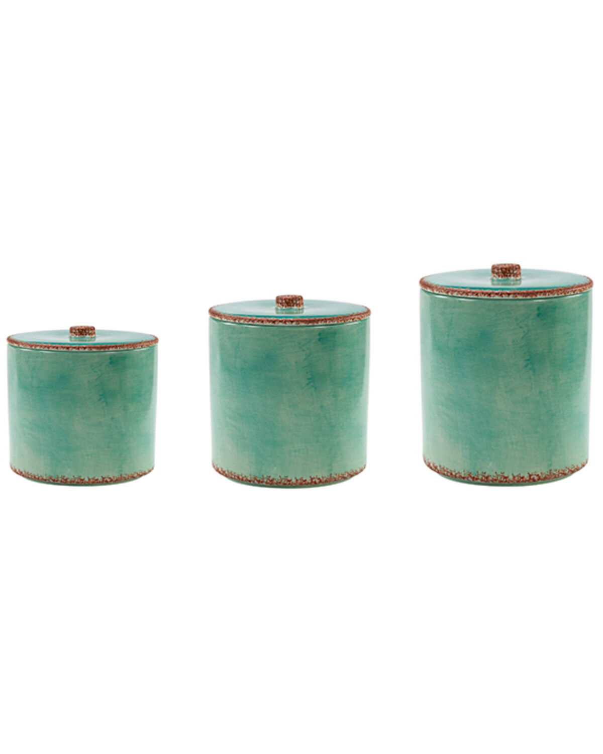 Image #1 - HiEnd Accents Patina Canister Set - 3 Piece, Turquoise, hi-res