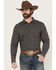Image #1 - Gibson Trading Co Men's Bug Out Plaid Print Long Sleeve Button-Down Stretch Western Shirt, Black, hi-res