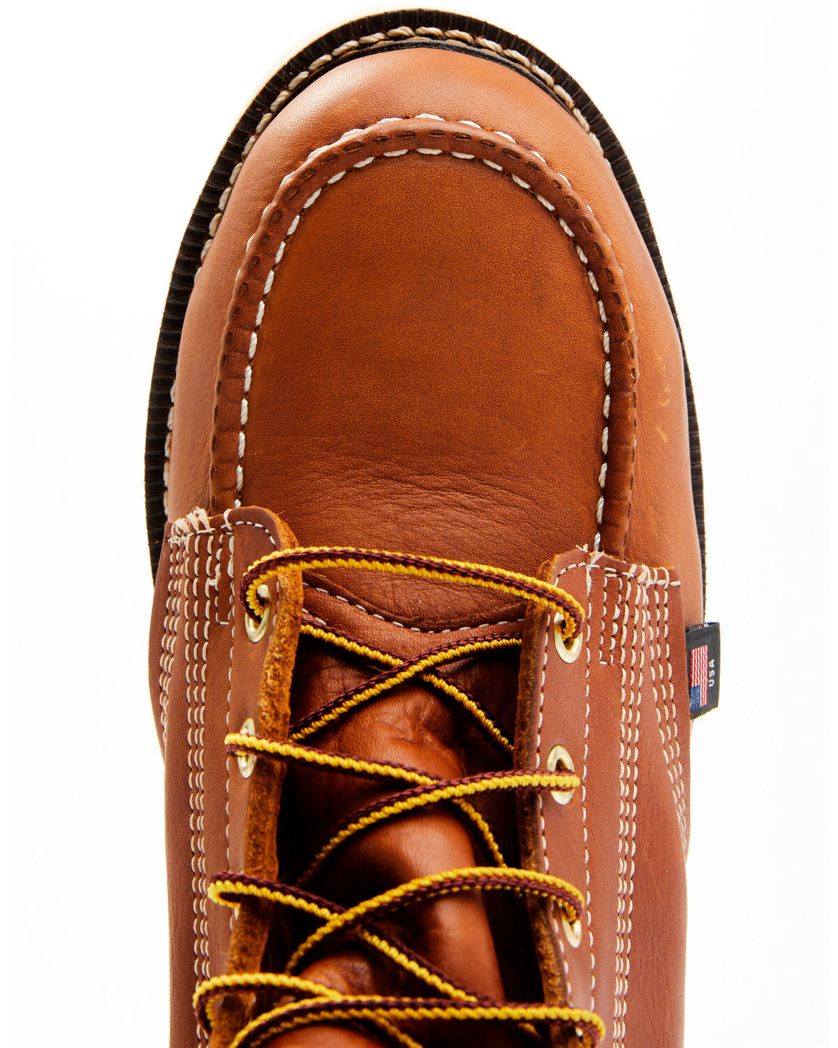 Image #6 - Thorogood Men's American Heritage 8" USA Wedge Work Boots - Steel Toe, Tan, hi-res