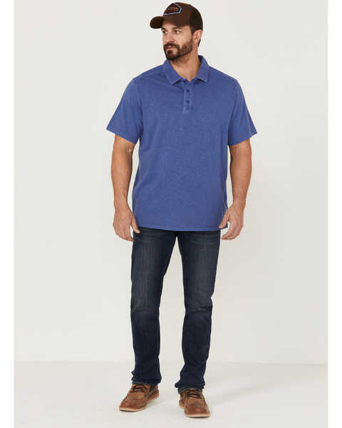 Image #2 - Brothers and Sons Men's Solid Slub Short Sleeve Polo Shirt , Blue, hi-res