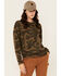 Image #1 - Lucky Brand Workwear Women's Camo Print French Terry Crew Neck Sweatshirt, Green, hi-res