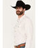 Image #2 - Gibson Trading Co Men's Barbed Wire Geo Print Long Sleeve Western Snap Shirt, White, hi-res
